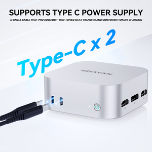 SOAYAN 2025 Neueste Mini-PCs DDR5 Kompakter Büro computer Intel N150 Mini-PC Win11 Pro/Linux Dual Lan Dual Typ C Kleiner PC - Product Image 5