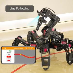 Робот-гексапод Hiwonder SpiderPi Pro с искусственным интеллектом, роботизированная рука, работающая от Raspberry Pi 4B, 4 Гб, обучающее оборудование