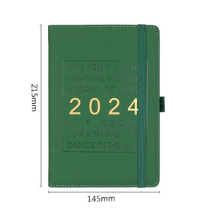 热卖高品质多功能A5记事本规划师2024聚氨酯封面定制徽标，带日记本书写日历 - Product Image 6