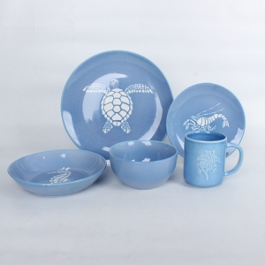 家用石器餐具套装反应性餐具海洋风格餐具套装 - Product Image 1