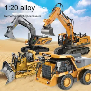 2.4G elektrikli uzaktan kumanda alaşım iş makinesi ekskavatör buldozer sürüklenen özelliği RC araba modeli oyuncak Boys için - Product Image 1