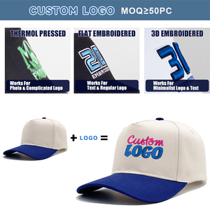 Custom 3D Embroidery Win Logo <strong>5</strong> <strong>Panel</strong> a Frame Hats Manufacturer Blank Curved Brim Structured <strong>Two</strong> <strong>Tone</strong> Baseball Ball Caps for Men - Product Image 2