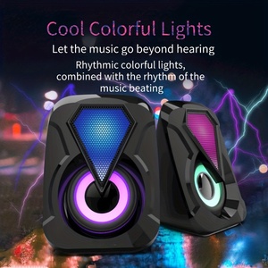 Altavoz de computadora de escritorio Altavoz de efecto de iluminación colorido con cable Mini Altavoz de escritorio - Product Image 3