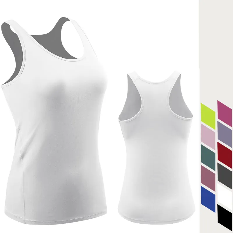 Wholesale Custom Logo Lady Fashion Summer Casual White Sports Workout Women Tank Top Vest