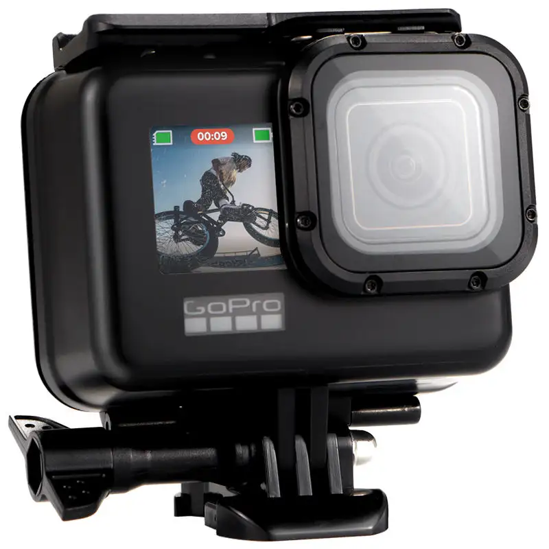 อุปกรณ์เสริมเคสกันน้ำถ่ายภาพดำน้ำสำหรับ GoPro HERO 5 6 7 8 9 10 11เคสกันน้ำสีดำ