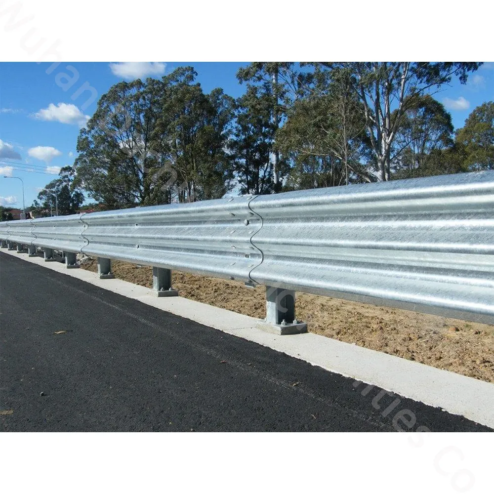 Cambodia Highway Guardrail Corrugated Safety Barrier / Galvanized Beam Guard Rails