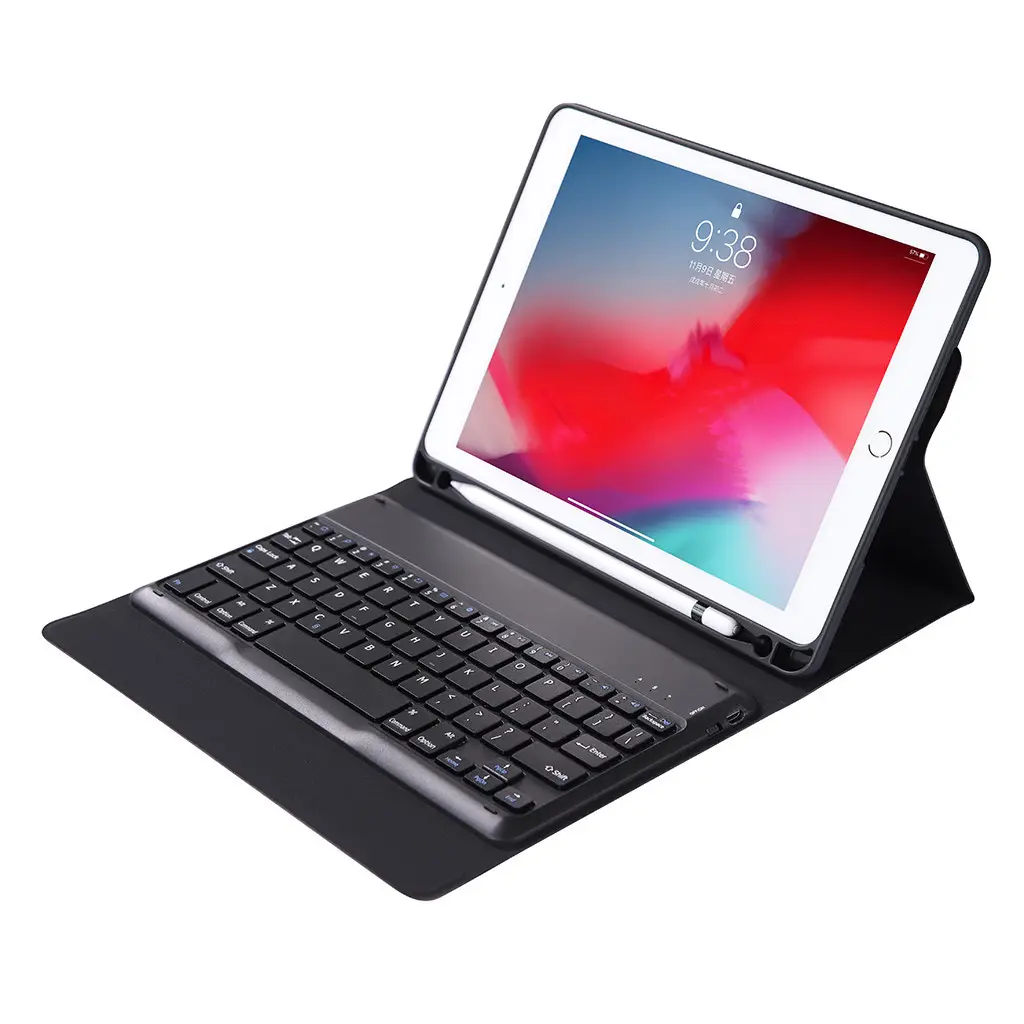 Sarung Tablet Keyboard BT Nirkabel, untuk iPad Pro 12.9 Inci 2020 Penyangga Braket