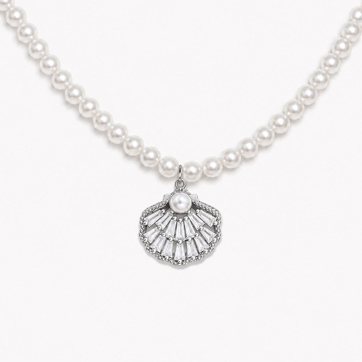 Pearl CZ Shell Silver