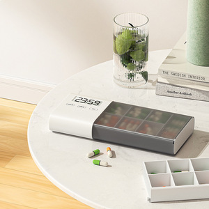 Smart Plastic <strong>Electronic</strong> <strong>Pill</strong> <strong>Box</strong> With <strong>Timer</strong> Alarm Customizable Logo Small <strong>Portable</strong> Medication Reminder - Product Image 1