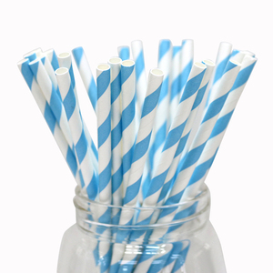 条纹纸吸管100% 可生物降解-各种颜色 - Product Image 6