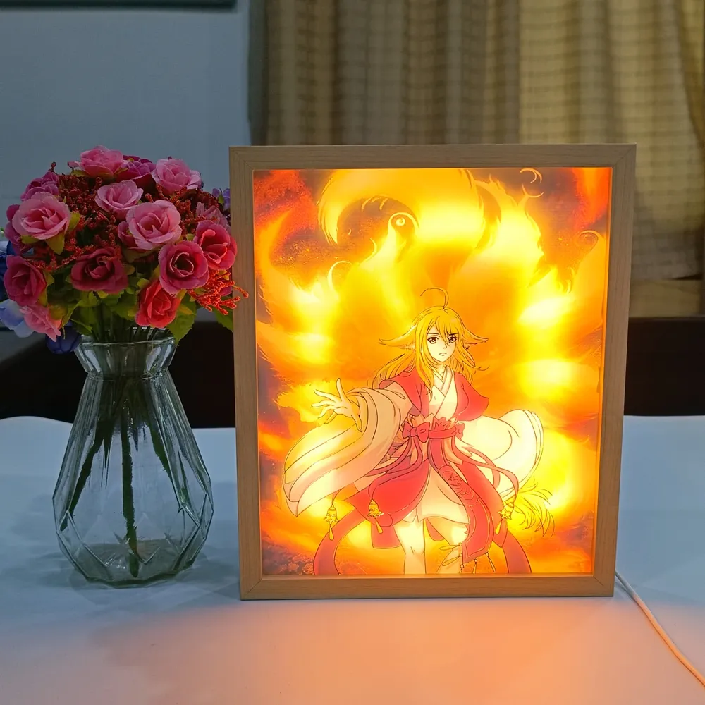 Usb Stereo Shadow Light Three Colors Dimming Picture Frame Painting Small Led Night Lights LED Light and Shadow Painting