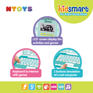 Avanzata 2.8 pollici schermo LCD educativo studio portatile con tastiera morbida per l'apprendimento del computer portatile per i bambini