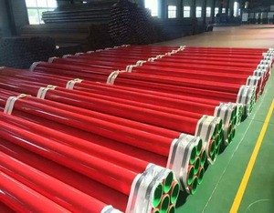 Yangın sprinkler sistemi binası için uç yivli ve kırmızı boya yangın borusu ile kaynaklı çelik boru boru - Product Image 5