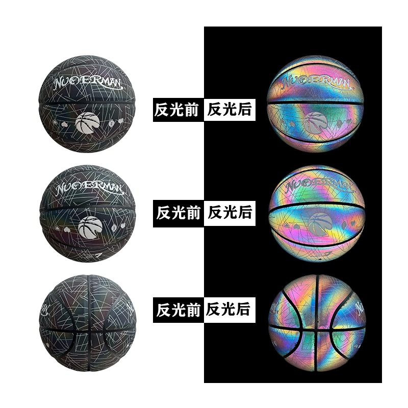 No 7 ball-white stripes-colorful-reflective