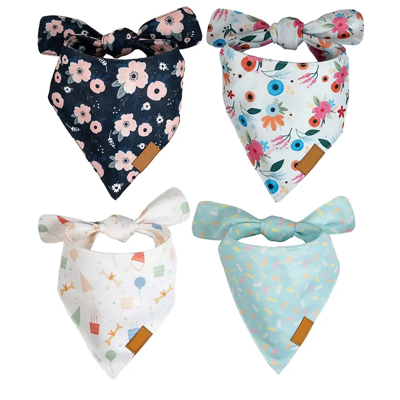 Fashion Custom Wholesale Pet Puppy Dog Bandana Neck Print Pattern Triangle Scarf Dog Collar