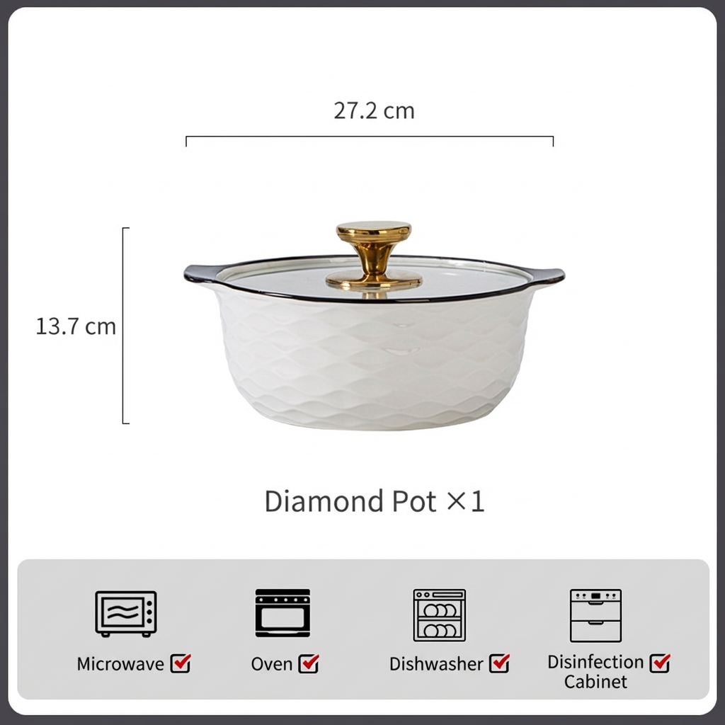 Diamond pot white