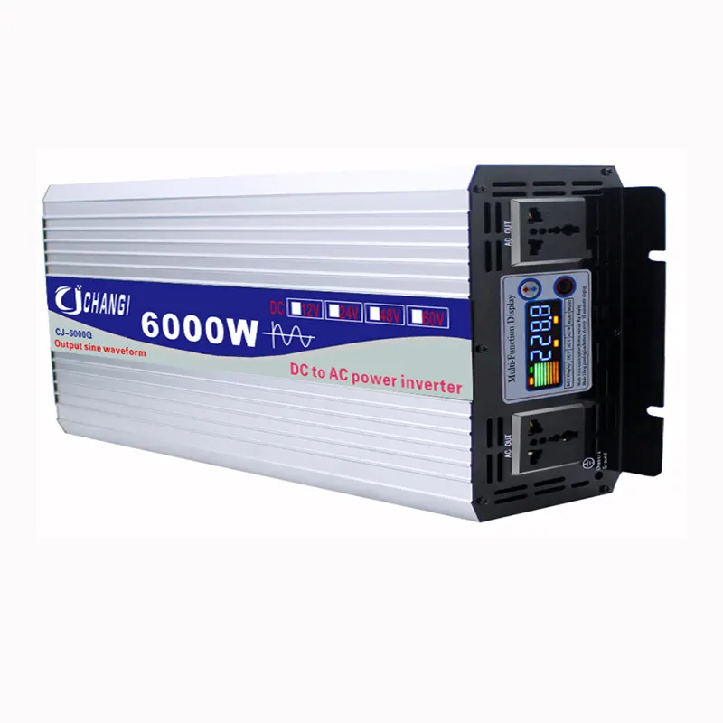 Inversor de onda sinusoidal pura 6000W 8000W Convertidor de voltaje 12V 24V 48V 60V 72V a 110V 220V Inversores solares 50H Home InverterZ 60HZ