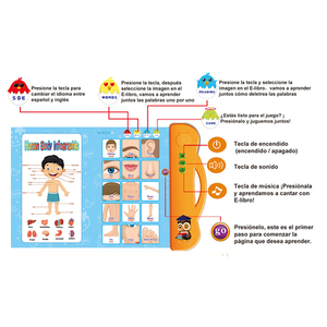 Máquina de aprendizaje del idioma español Educación temprana Lectura E-book Juguetes Aprendizaje de idiomas Máquina de libros electrónicos para niños - Product Image 3
