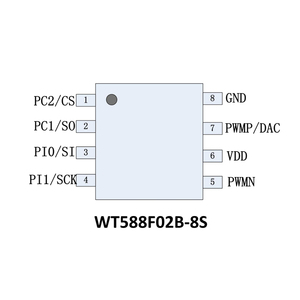 WT588E02B-8S SOP-8 Remote Charging Voice Programmable Music Voice Chip <strong>SPI</strong> Control