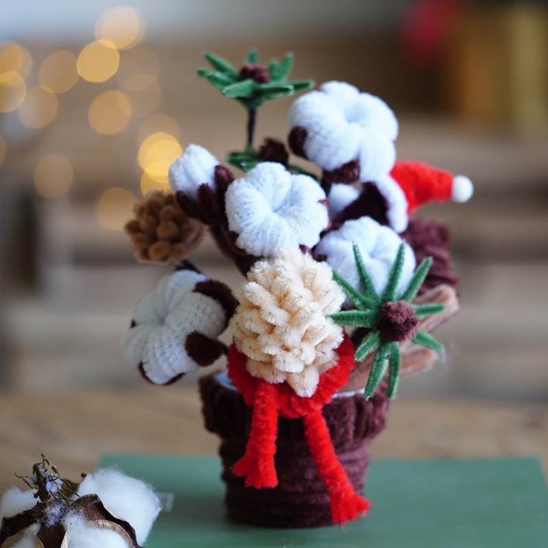 Plantas en maceta de algodón de Navidad (Pack de materiales)