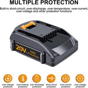 2.5Ahカスタマイズ18650バッテリー交換用Worx 20VバッテリーWA3520 WA3525 WA3575 WG890 Worx 20Vパワーツールに対応 - Product Image 3