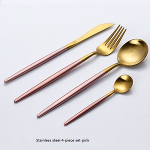 Stainless Steel <strong>Flatware</strong> with Shinny <strong>Color</strong> Matte <strong>Gold</strong> <strong>Flatware</strong> Cutlery Set - Product Image 4