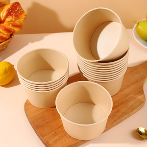 Assiettes En papier Kraft bols máy bay phản lực emballage emporter Pour salade matériau papier thủ công sécurité - Product Image 1