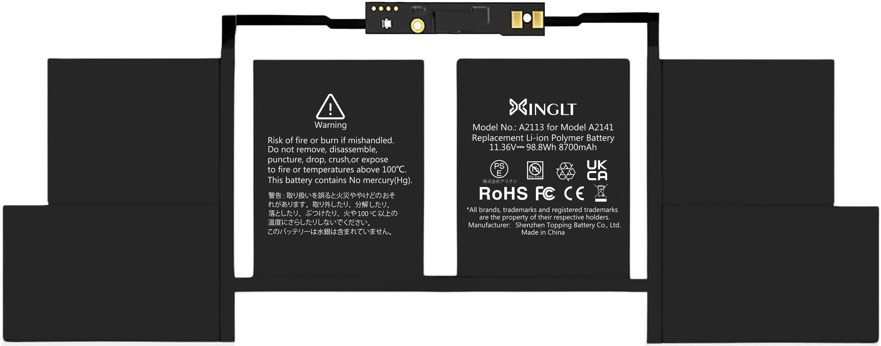 A2141/A2113(for Macbook Pro 2019~2020,16 Inch)