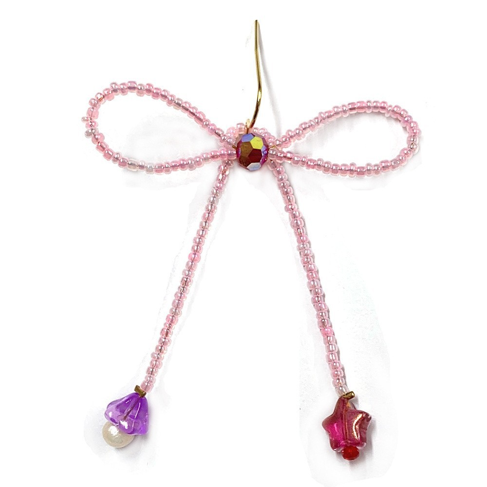 Boucle d'oreille unique rose poudré "Naked"
