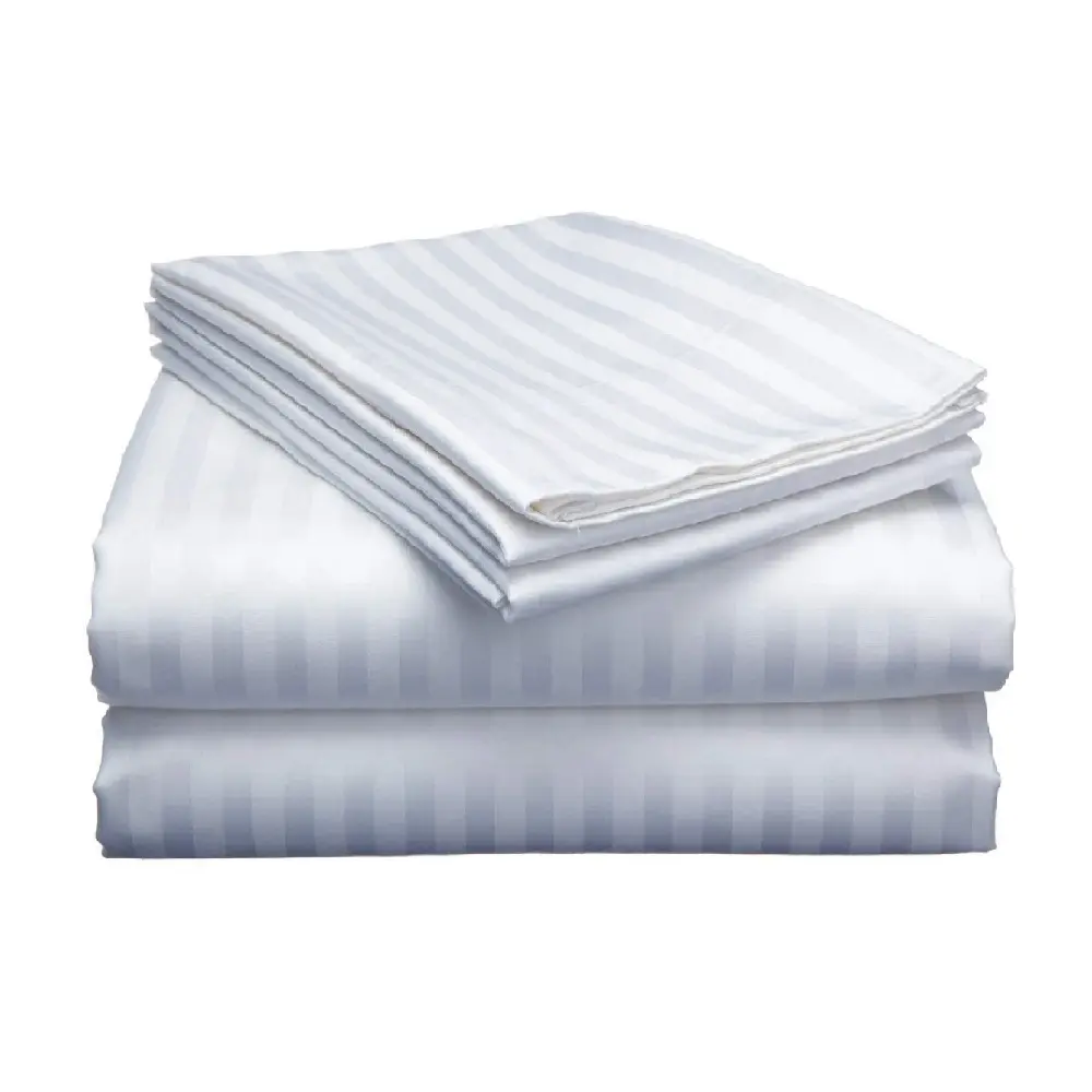 300 Thread Count Long Staple Premium Cotton Sateen Weave satin stripe 100% egyptian cotton fabric for Hotel Bedding