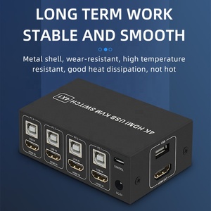 4K HDMI KVM开关4进1出4K 60Hz HDMI USB KVM切换器4x1，用于4 pc共享显示器鼠标键盘，带桌面控制器 - Product Image 5
