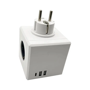 2个USB 1 C型充电插座德国3路立方体电源适配器欧洲插头2p软线电源扩展usb适配器适配 - Product Image 2