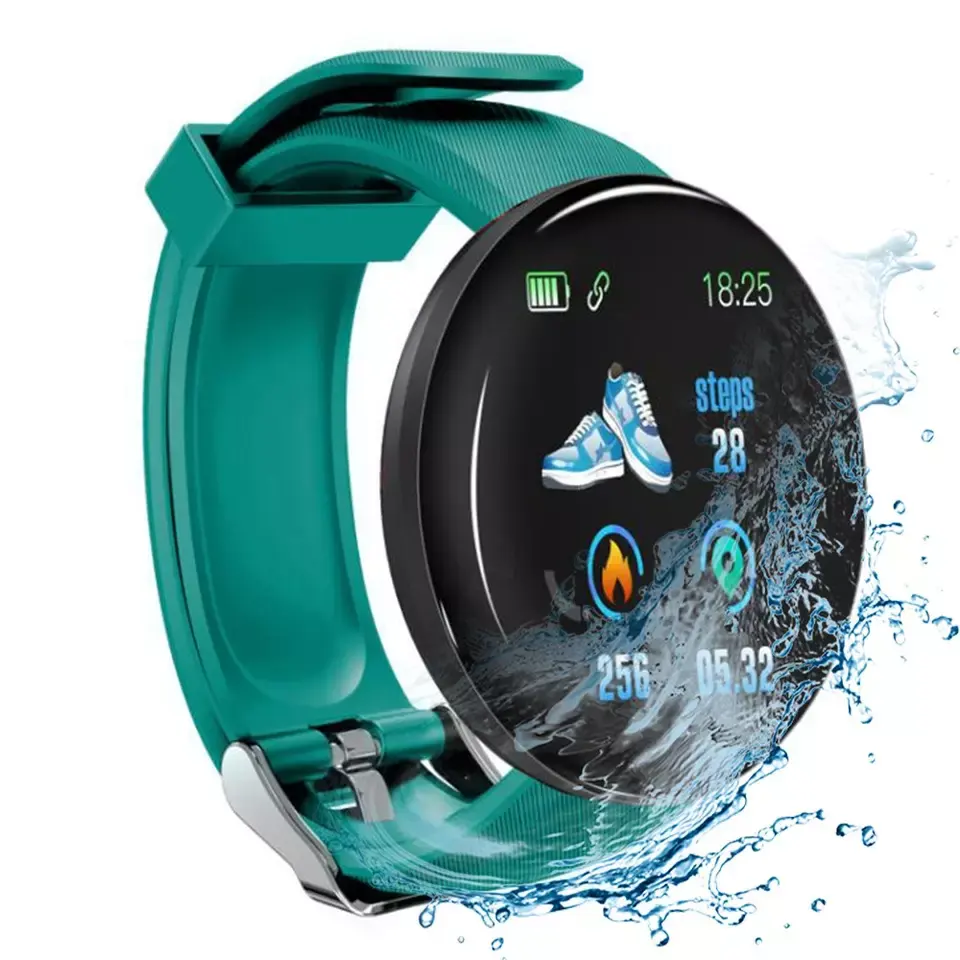 Sıcak satış akıllı saat 2022 yüksek kalite erkekler akıllı saat D18 Android akıllı saat cep telefonları için spor Smartwatch
