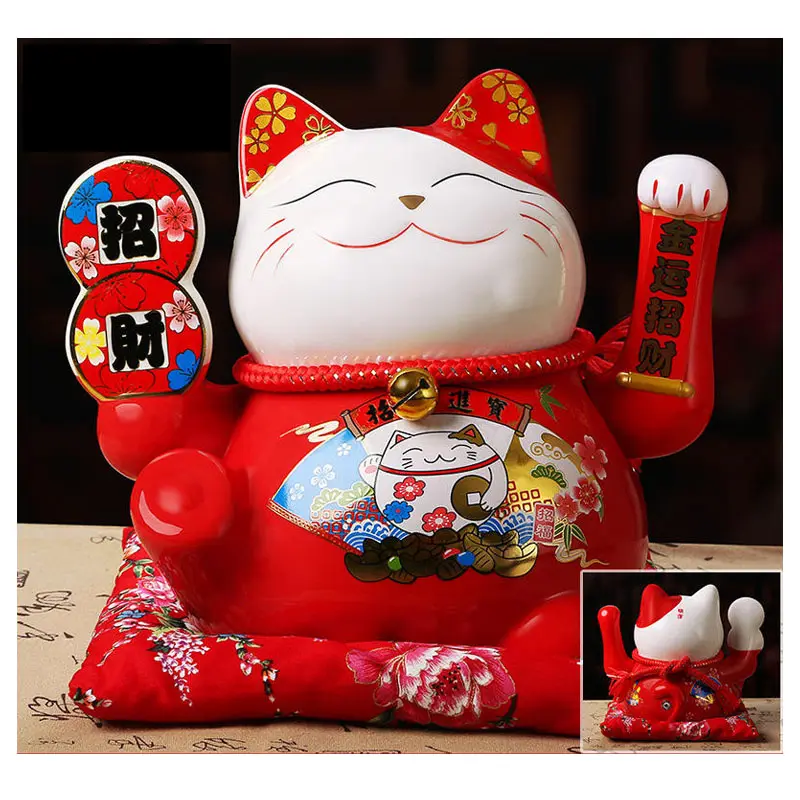 Decoración de Fengshui para el hogar, producto barato, gato de la suerte de cerámica japonesa