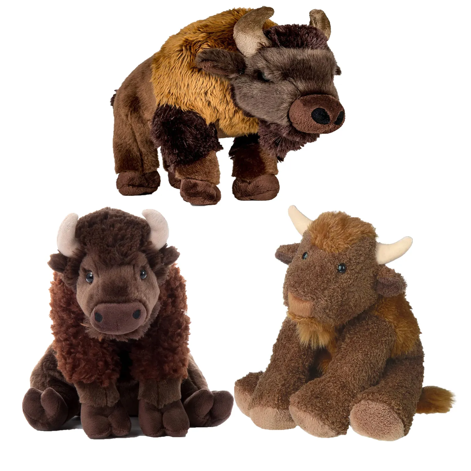 Realistic Buffalo Stuffed Animal Plush Toys Wild Life Adventure For Children Birthday Gifts Custom Logo Design Doable