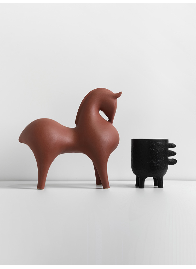 Nordic Pattern Horse Decorative Vintage Ornament Other Home Decoration Ceramic Decors