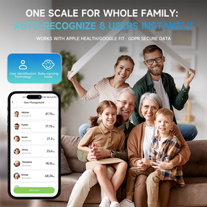 Chính Xác Thông Minh Phòng Tắm Có Trọng Lượng Quy Mô Bmi Chất Béo Cơ Bắp Phân Tích Khối Lượng 8 Điện Cực Cơ Thể Chất Béo Quy Mô 180Kg Tùy Chỉnh - Product Image 5