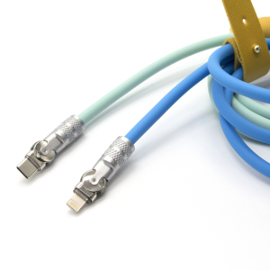 120W çok renkli kalın kordon hızlı şarj kablosu dönebilir bağlayıcı mikrofon USB veri kablosu - Product Image 1