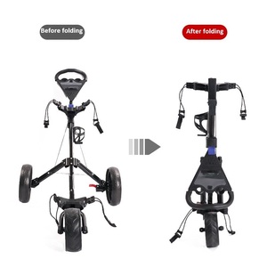 Üretici toptan golf handcart, 3 tekerlekli arabası, katlanabilir depolama golf arabası