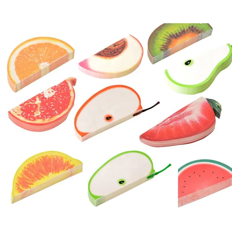 Fábrica de Fornecimento Auto-Adesivo Escritório Papelaria 3D Apple Forma Fruta Nota Pads Portátil Vegetal Sticky Notes