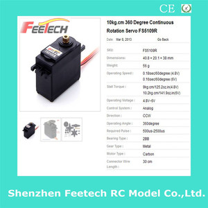Аналоговый Серводвигатель Feetech, 6 В, 360 градусов, непрерывное вращение, нагрузка 10 кг, 25 т, рычаг для радиоуправления, игрушки/радиоуправляемая модель автомобиля, металл - Product Image 5