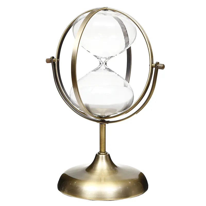 Brass Unique Wholesale Decorative globe shape Antique Souvenir Custom Hourglass Sand Timer hourglass decoration