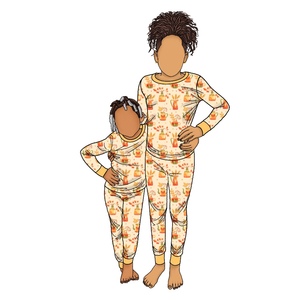 Özel yeni stil promosyon tasarımları Rainbows 2 parça Babies Fit aile eşleştirme pijama seti ile bebekler ve anne - Product Image 4