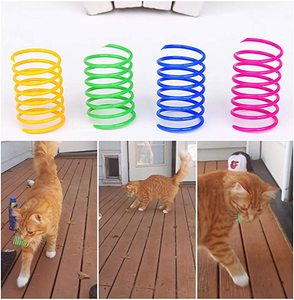猫创意螺旋弹簧玩具消磨时间，保持健康互动耐用重型塑料彩色弹簧 - Product Image 3