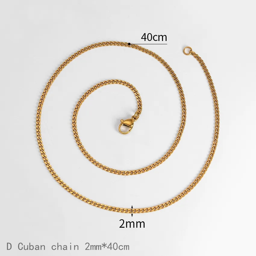 D chaîne cubaine 2mm * 40cm