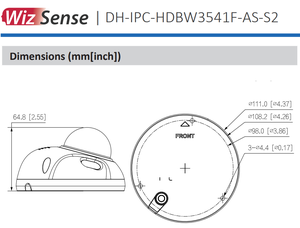 原装DH 5/4/2MP红外圆顶室内IP摄像机IPC-HDBW3541F-AS-S2 IPC-HDBW3441F-AS-S2 IPC-HDBW3241F-AS-S2 - Product Image 6