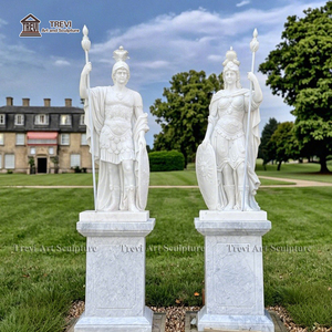 Trang trí nội thất sân vườn đá cẩm thạch Hy Lạp Roman hình tượng cổ đá vôi cuộc sống Kích thước chiến binh tác phẩm điêu khắc bằng đá cẩm thạch người lính bức tượng - Product Image 3