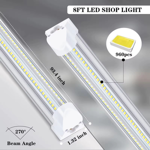 LEDライトチューブ,4ft G13 T8アルミニウムPC 5CCT 5ワット選択可能電源調整可能タイプA + B - Product Image 5