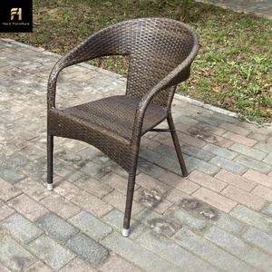 Silla de patio de jardín al aire libre impermeable tejida cuerda de muebles de mimbre de aluminio superventas