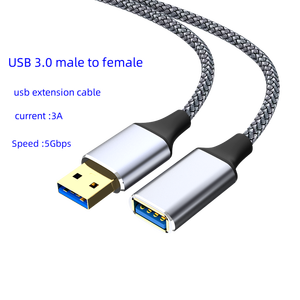 USB ระดับไฮเอนด์3.0 1/1.5ม. 3.3ฟุต/5ft สายไนล่อนต่อขยาย3A ข้อมูลการชาร์จอย่างรวดเร็วสำหรับแท็บเล็ตโน้ตบุ๊คตัวผู้ตัวเมีย3.0 USB - Product Image 6